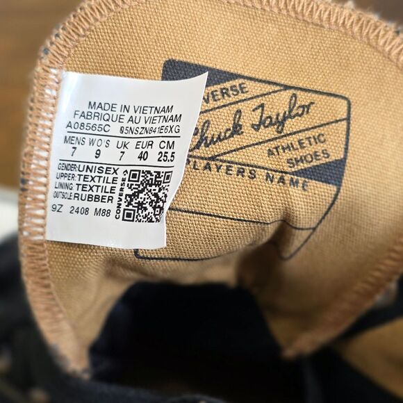 Converse Chuck Taylor Gore-Tex GTX High Black Toadstool Tan Women's 9 LE A08565C - Picture 14 of 16